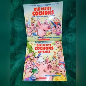 🐷 French Kids Books Lot Dix Cochons, Dix Cochons Affamés Piggy Theme Storybooks